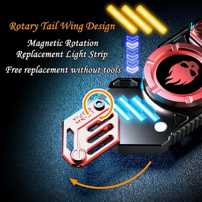 Fidget Spinner, Colorful Glow in The Dark, High Speed and Silence, Cool Metal Mechanical Gear Shape Design with Skull Symbol, Anti-Anxiety and Stress Release for Kids and Adults