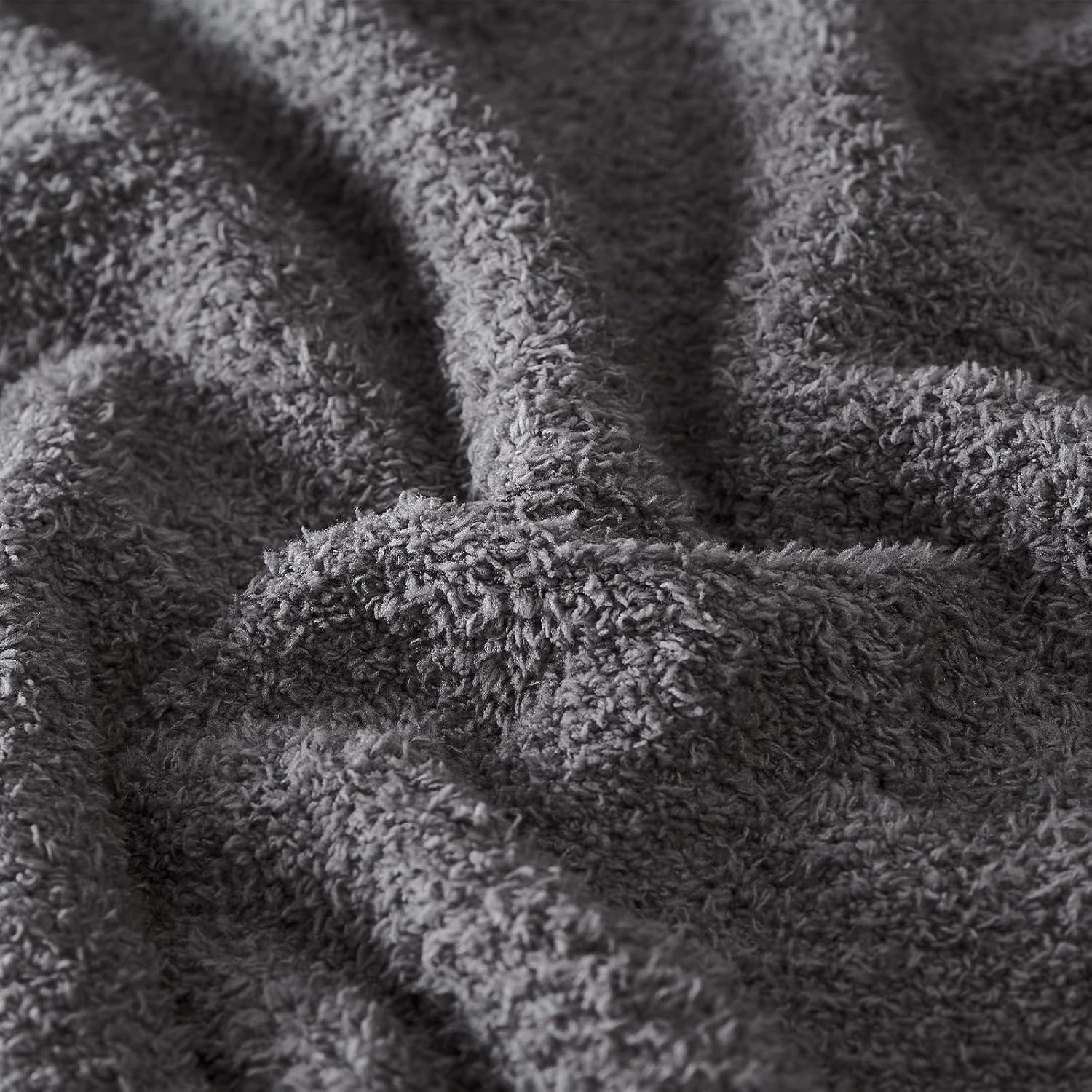 CYMULA Knit Throw Blanket for Couch Dark Grey-Super Soft Lightweight Plush Fuzzy Fluffy Cozy
