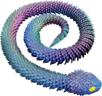 3D Printed Snake Animals Toys, 3D Printed Flexible Snake Fidget Toys Articulated Snake Home Office Decor Executive Desk Toys
