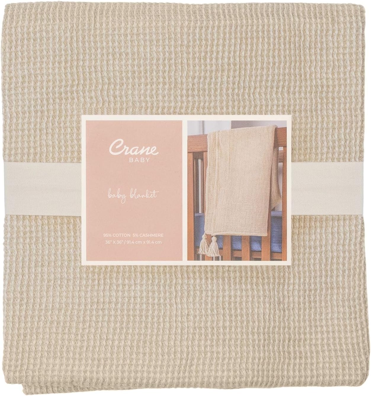 Crane Baby Hazelwood Luxe Blanket, Soft Cotton Nursery and Stroller Blanket, Cotton and Cashmere