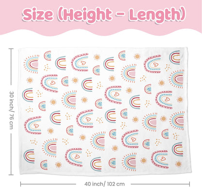 SANDJEST Rainbow Kid Blanket for Girls - 30 x 40 Kids Minky Blanket - Gifts for Kids on Birthday