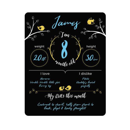 Felt Like Sharing Baby Milestone Chalkboard Sign (12”x16”, 3 Markers)