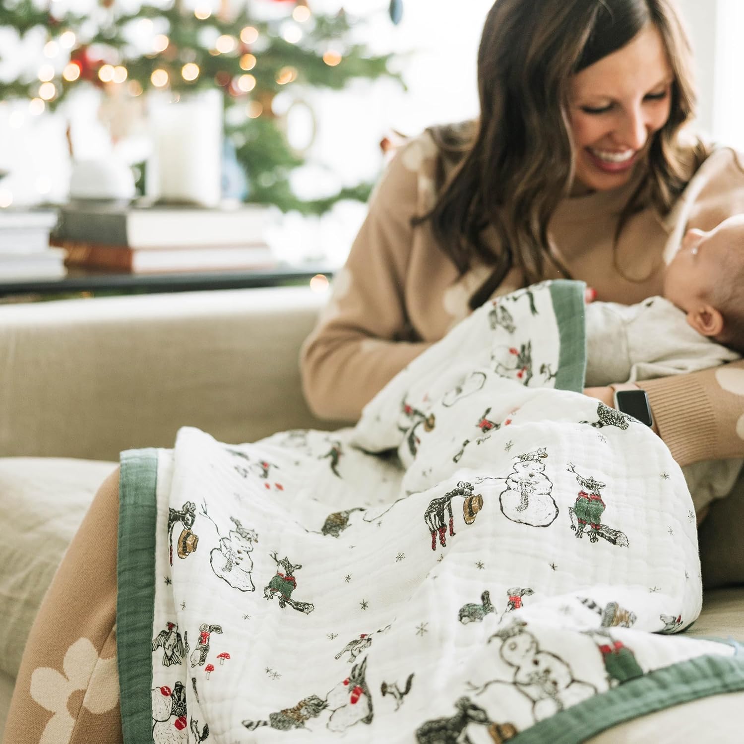 Little Unicorn Newborn Receiving Quilt | Ultra- Soft, Multi-Layered Muslin Fabric | Gift for