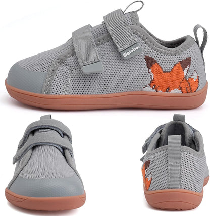 WateLves Toddler Little Kids Wide Barefoot Shoes The First Walking Shoes Girls Boys Breathable Zero Drop Minimalist Sneakers with Wide Toe Box Natural to Grow