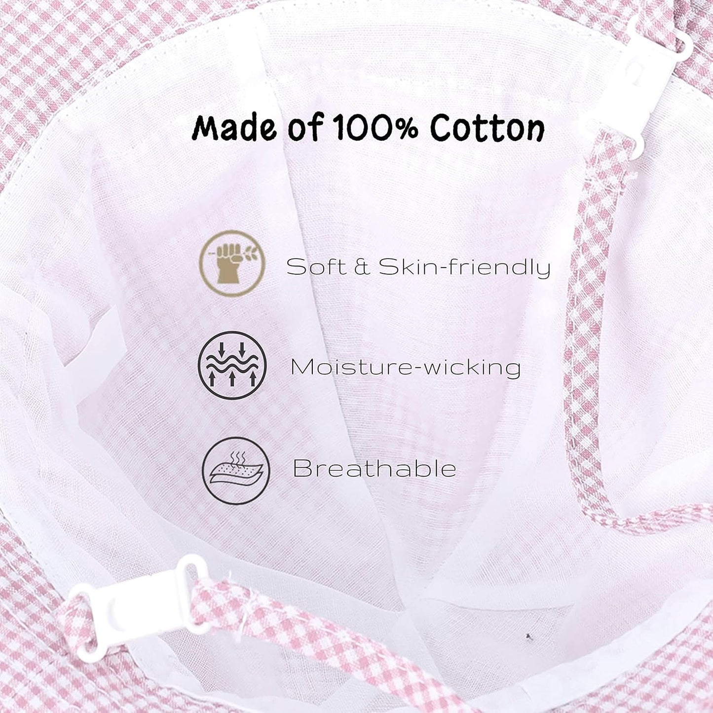 Baby & Toddler Wide Brim Sun Hats UPF 50+ Sun Protection Bucket Cap Cute Adjustable Hat in Seersucker