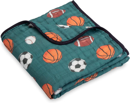 LollyBanks Muslin Baby Blanket 100% Organic Cotton, Muslin Quilt Lightweight, 6 Layers Baby