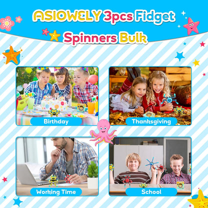 Transformable Fidget Spinner Toys for Kids & Adults,3 PCS Fidget Toys for Teens Anxiety,Sensory Toys for Autism ADHD Stress Relief,Gifts for Boys Girls Kids Fingertip Gyros Travel Toys