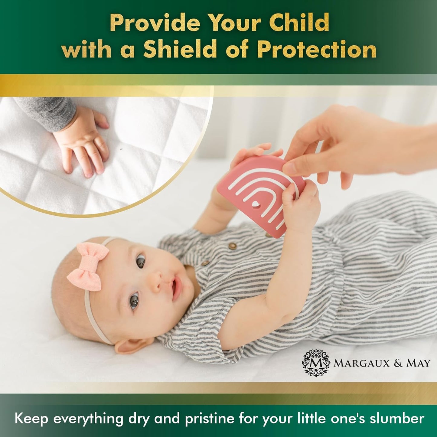 Crib Mattress Protector Pad 2 Pack - Ultra-Soft Waterproof Breathable Premium Bamboo Rayon