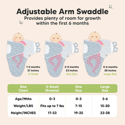 KeaBabies 3-Pack Organic Baby Swaddle Sleep Sacks - Swaddles for Newborns, Infant 0-3 Months, Baby