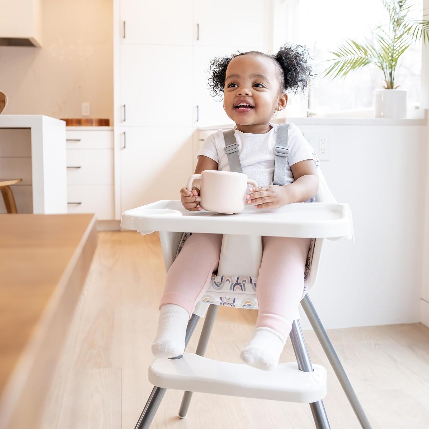 Regalo High Chair with Rainbow Seat Pad for Babies and Toddlers, Award Winning Brand, Removable