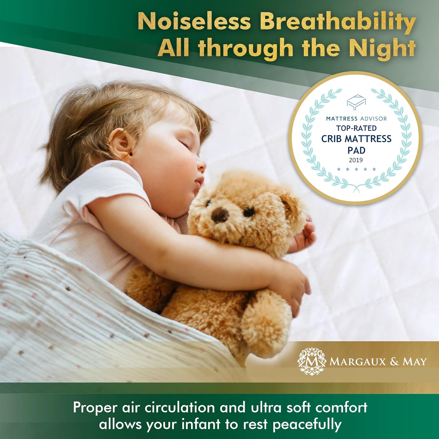 Crib Mattress Protector Pad 2 Pack - Ultra-Soft Waterproof Breathable Premium Bamboo Rayon