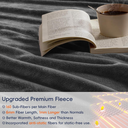 PHF Ultra Soft Fleece Blanket Twin Size, No Shed No Pilling Luxury Plush Cozy 300GSM Lightweight