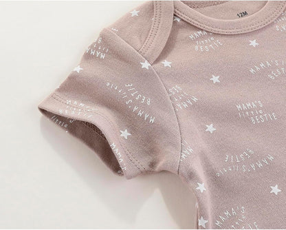 Baby Bodysuit Short Sleeve one-Piece Newborn Baby Clothes for Baby Boy and Girls