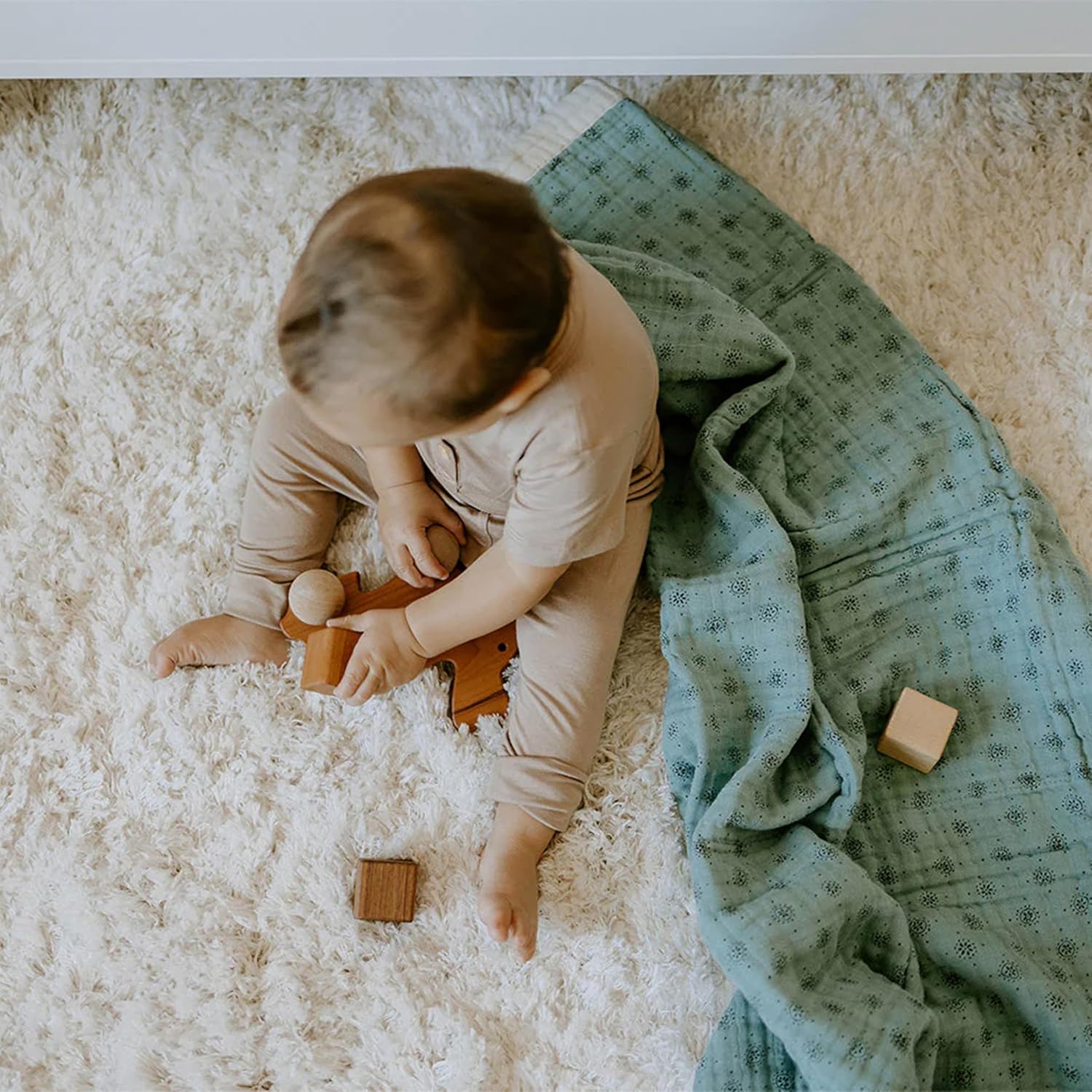 Little Unicorn Newborn Receiving Quilt | Ultra- Soft, Multi-Layered Muslin Fabric | Gift for