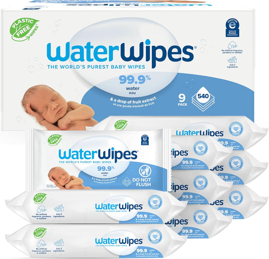 WaterWipes Sensitive+ Newborn & Baby Wipes, 3-In-1 Cleans, Cares, Protects, 99.9% Water, Unscented