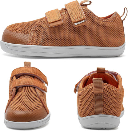 WateLves Toddler Little Kids Wide Barefoot Shoes The First Walking Shoes Girls Boys Breathable Zero Drop Minimalist Sneakers with Wide Toe Box Natural to Grow