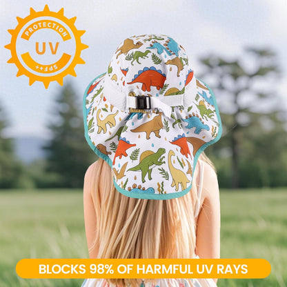 Baby Sun Hat with Neck Flap for Sun Protection Toddler Beach Hat UPF 50+ Outdoors 0-6 Years Boys Girls
