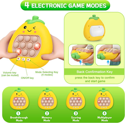 Fast Push Game, Pop Fidgets Toys, Fun Stress & Anxiety Relief Quick Push Pop Game, Autism Sensory Toys, Handheld Game Light Bubble Puzzle Toys for Kids Teens Adults