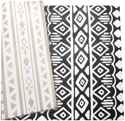 Cushmat Stylish Reversible Foam Play Mat (Large, Crystals - Black Grey) - Soft, Waterproof, Durable Play mat for Infants, Babies, Toddler, Kids & Grownup - 6.5ft x 4.5ft
