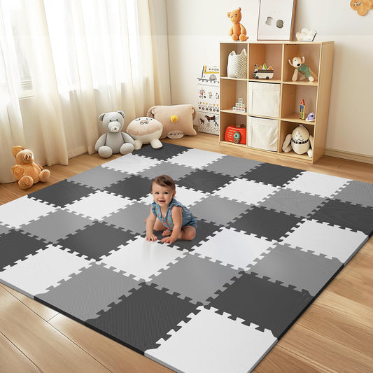 36Pcs Baby Play Mat for Floor, Foam Floor Tiles for Kids with Interlocking, Squares Foam Puzzle