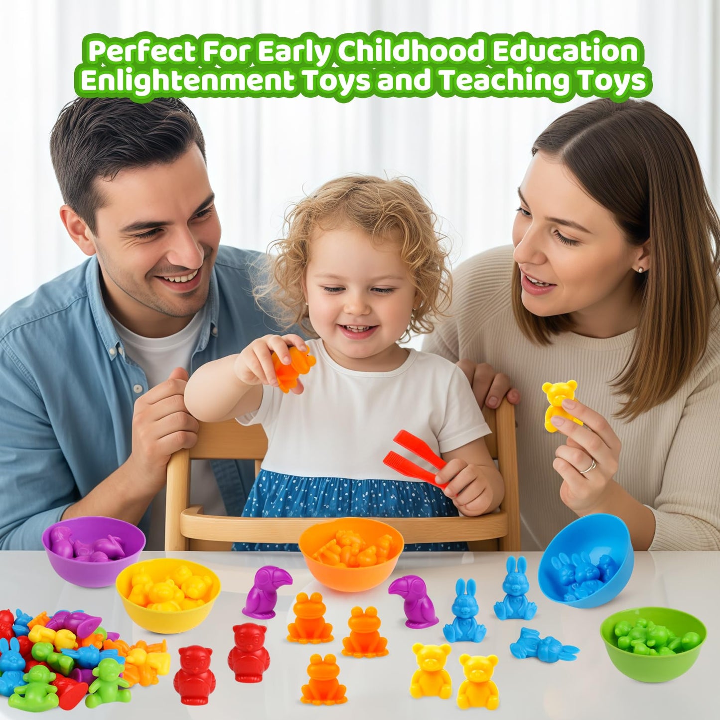 Counting Animals Color Sorting Matching Games with Sorting Bowls Montessori Sensory Early