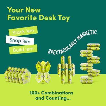 Speks Geode Sphere Magnetic Fidget Toy for Adults | Quiet Adult Sensory Toy for Stress Relief & Anxiety, Office Desk Toy & Top Gadget Gift Idea | Peridot, 12-Piece Set