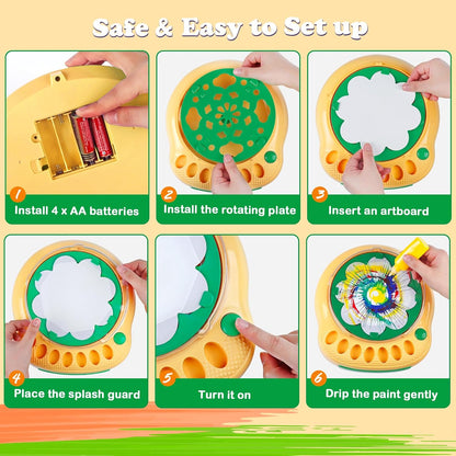 Arts and Crafts for Kids Ages 4-8,Paint Spin Art Machine Kit,Art Craft Set for 6-9 Year Old,Cool Painting Spinner Toys Kits Set,Art Supplies Birthday Gifts for Boy Girl Ages 6 7 8 9 10 11 12 Green
