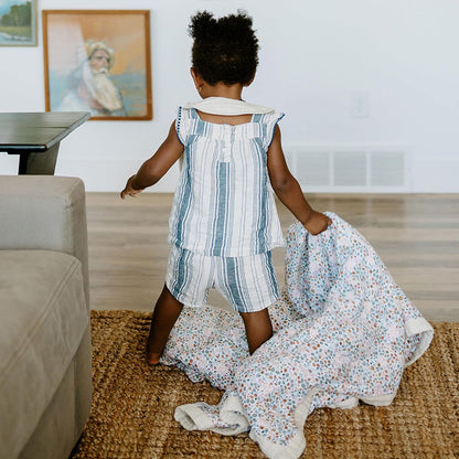 Little Unicorn Premium Quilted Throw | Super Soft, Multi-Layered Muslin XL Blanket| Great for Kids