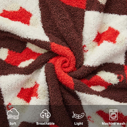 CYMULA Christmas Knit Throw Blanket - Super Soft Cozy Fuzzy Blankets for Couch, Sofa & Bed, Holiday
