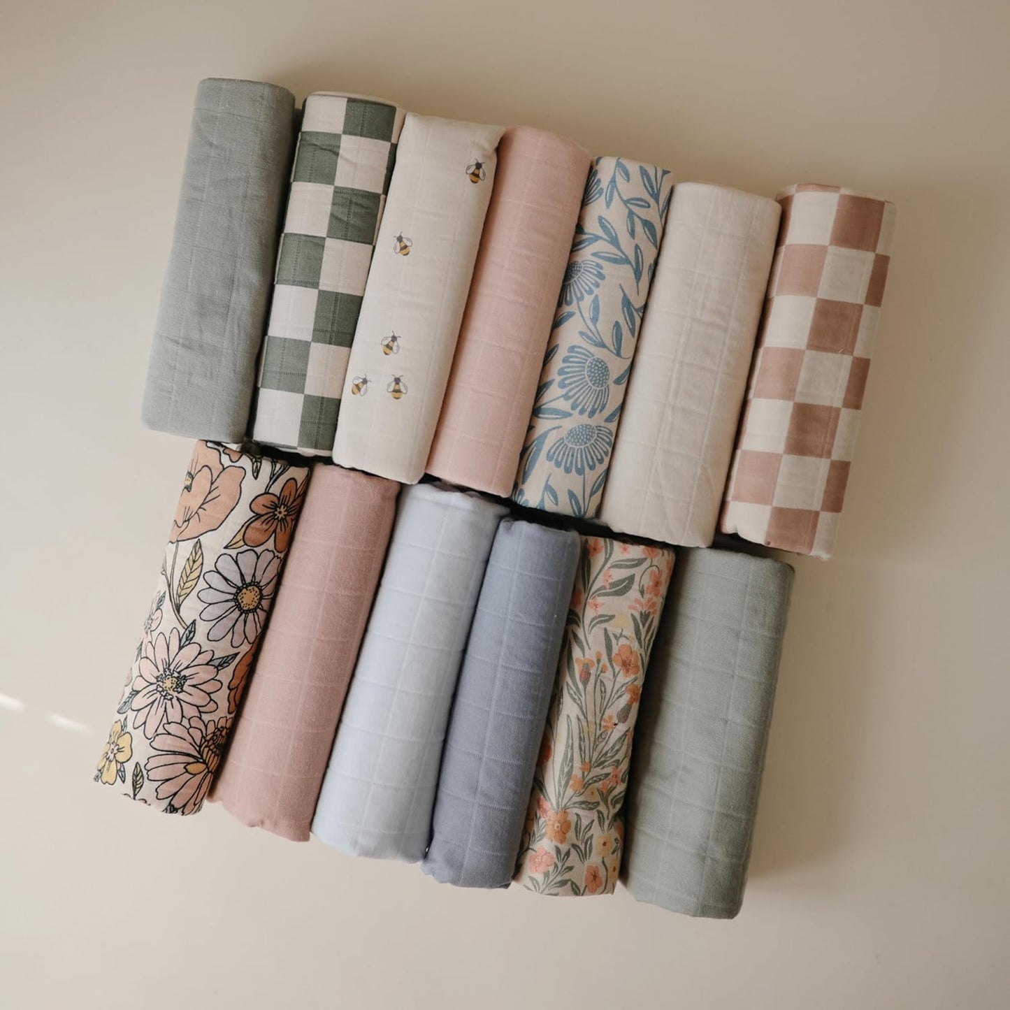 mushie Waterproof Changing Pad Liners | 100% Organic Cotton | Set of 3 (Bees Combo)