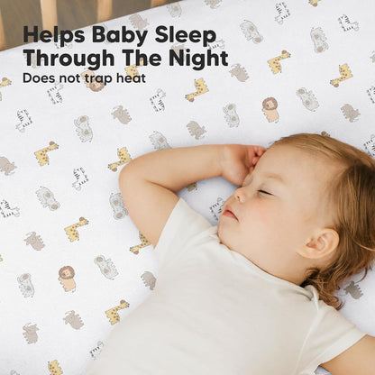 2-Pack Mini Crib Sheets Fitted - 38x26 Pack N Play Sheets for Pack and Play Mattress, Organic