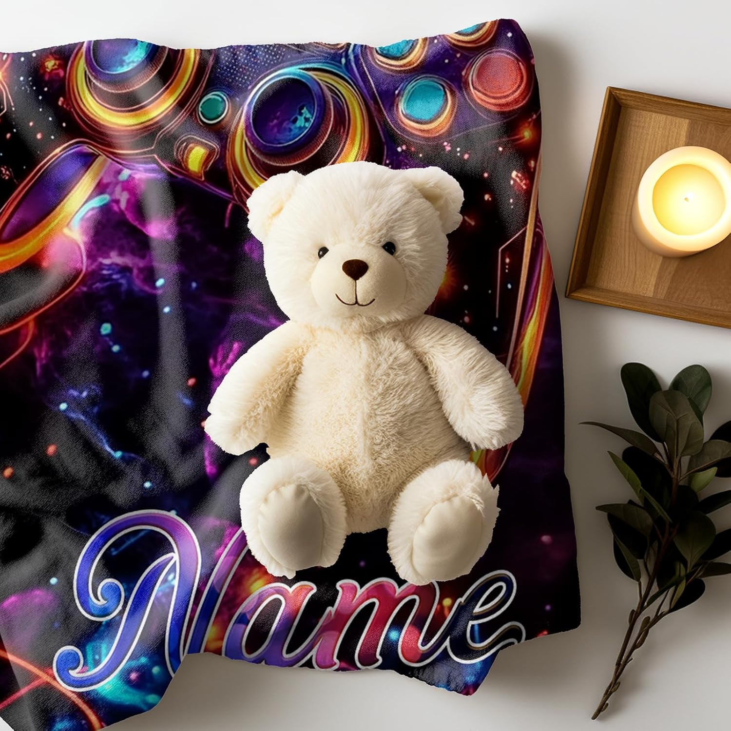 Ship Next Day, Custom Gaming Blanket - Printed in USA, Personalized Game Themed Blanket, Custom