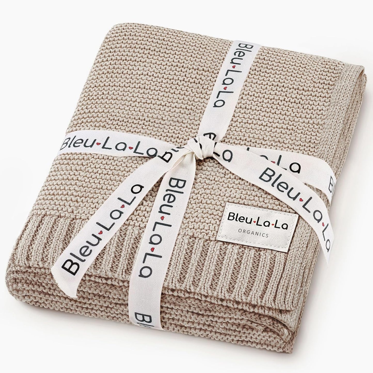 Heritage Knit Organic Cotton Baby Blanket - Soft Warm Cozy Unisex Receiving Cuddle Stroller Crib