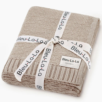 Heritage Knit Organic Cotton Baby Blanket - Soft Warm Cozy Unisex Receiving Cuddle Stroller Crib