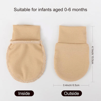 BQUBO 6 Pairs Newborn Baby Boys Girls Mittens 0-6 Months Unisex-Baby Infant Mittens Elastic No Scratch Wrist Gloves