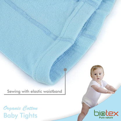3 Pairs Organic Cotton Baby Girl and Boy Tights for Winter, Seamless Newborn Leggings, Toddler