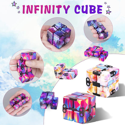 1 Packs Infinity Cube Toy Stress Relieving Fidgeting Game for Kids and Adults,Cute Mini Unique Gadget Anxiety Relief Kill Time Magic Puzzle Flip ADD, ADHD, Killing