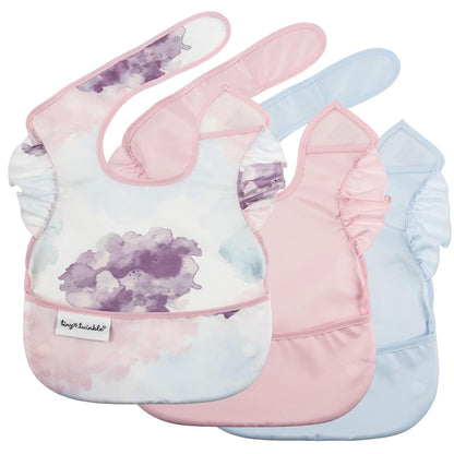 Tiny Twinkle Mess Proof Baby Bibs for Eating - Waterproof, Wipeable Bibs - Toddler Bibs - Travel