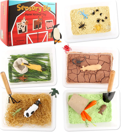 Farm Animal Sensory Bin Filler,Farm Figures Learning Educational Toys for Boys Girls