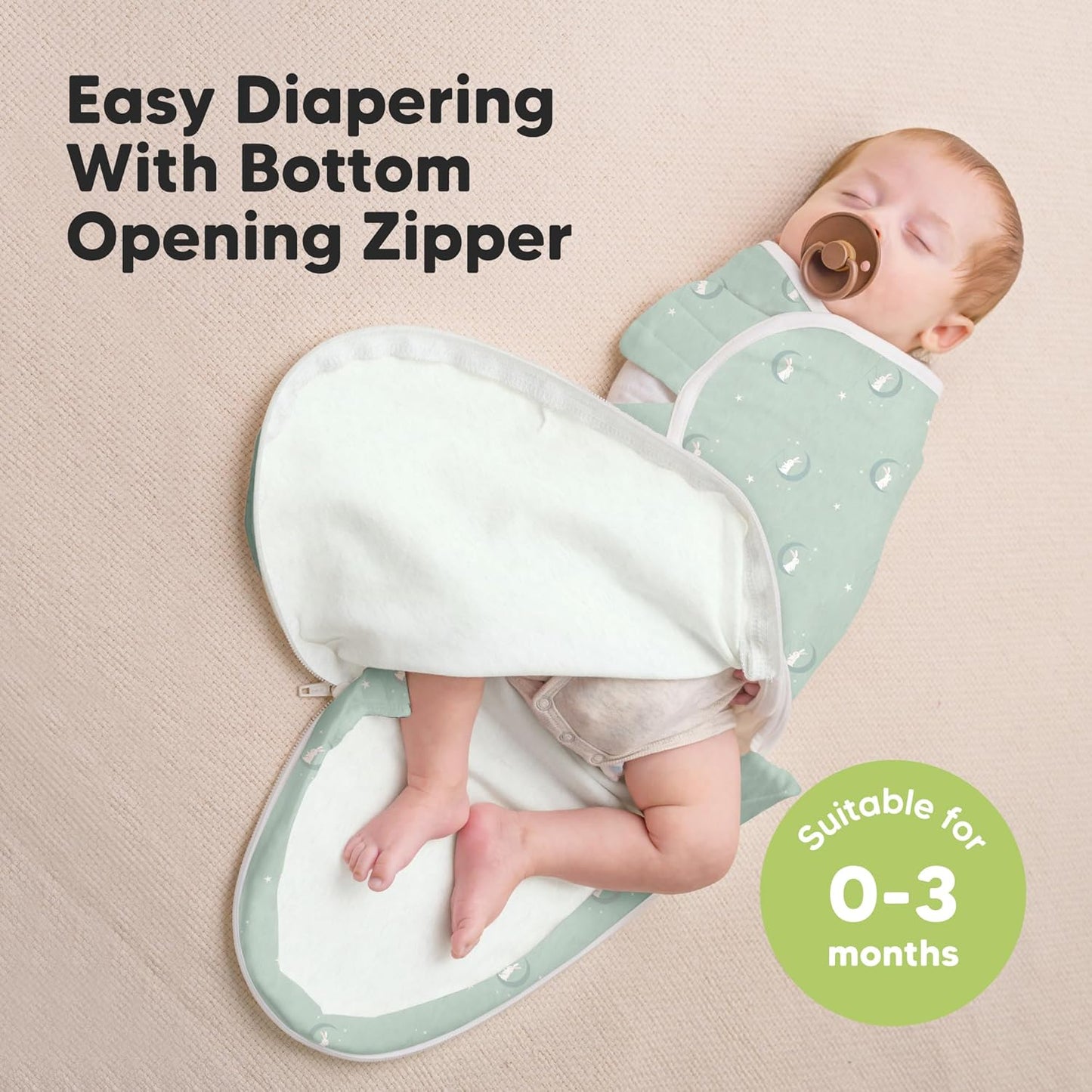 Baby Swaddle Sleep Sacks with Zipper - 3-Pack Swaddles for Newborns 0-3 Months, Infant, Baby Girls