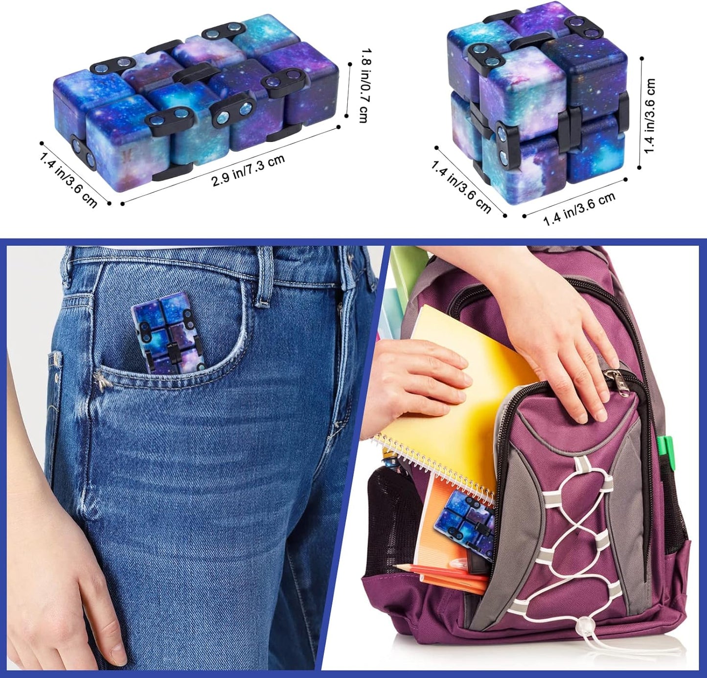 Infinitycube Fidget Toy Stress Relieving Fidgeting Game for Kids and Adults,Cute Pocket-sized