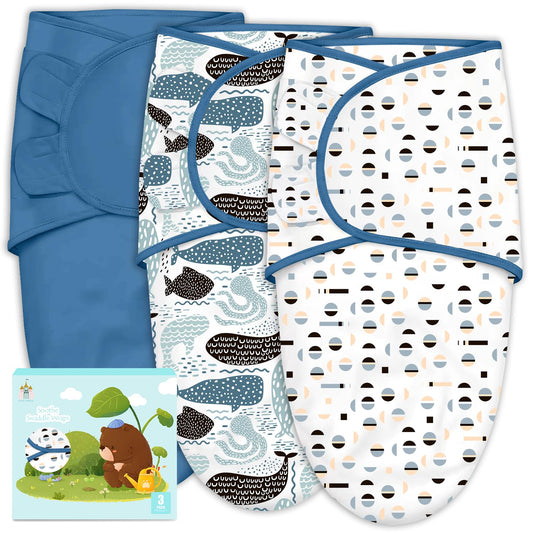 Cute Castle 3-Pack Baby Swaddle Sleep Sacks - Newborn Swaddle Sack - Ergonomic Baby Swaddles