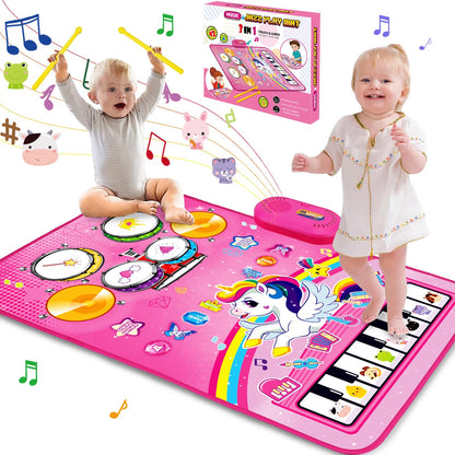 Toys for 1 Year Old Girl Gifts: 3 in 1 Baby Music Mat Toddler Toys Age 1-2