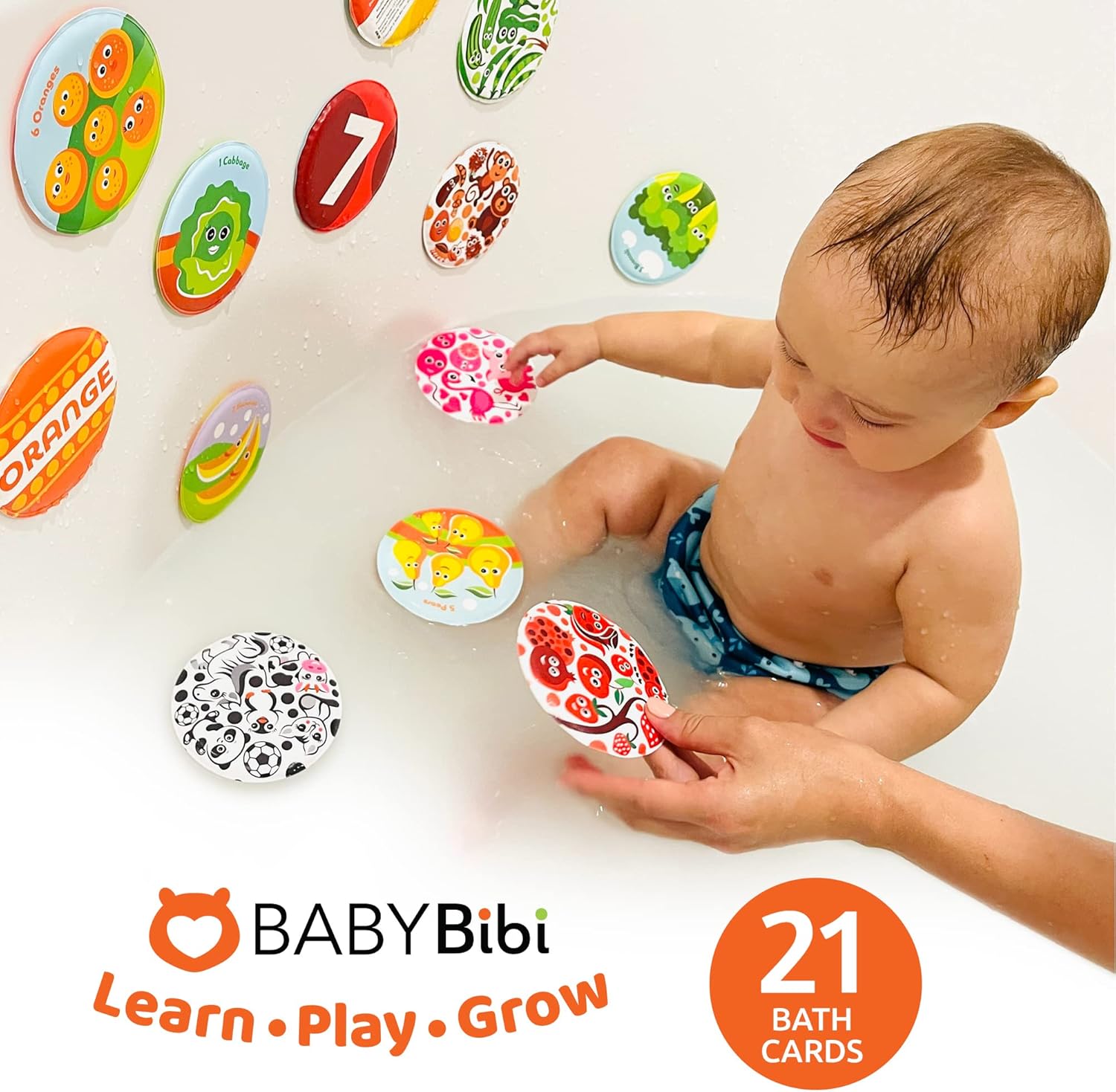 Floating Baby Flash Cards for Bathtub - Learn Numbers, Counting and Colors - Educational Bath Toys