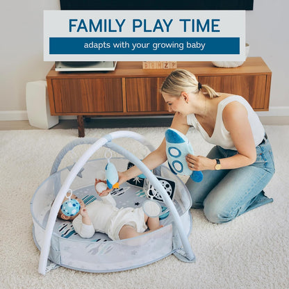 6-in-1 XL Play Mat & Play Gym, Baby Gym, Baby Activity Gym, Sensory Exploration and Motor Skill Development Toys (Space Gray)