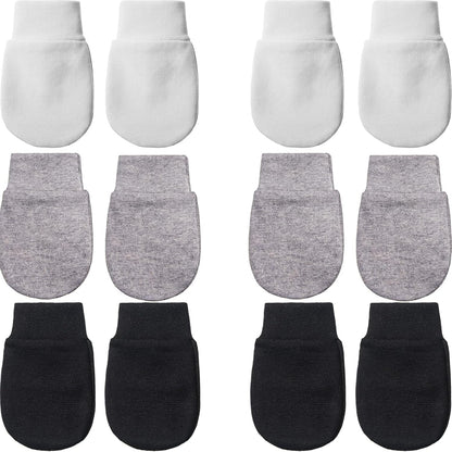 Geyoga 6 Pairs Newborn Baby Mittens No Scratch Gloves Infant Toddler Anti Scratch Essentials Unisex for 3-9 Months Girls Boys