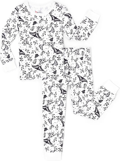 PATPAT Bamboo Viscose Pajama Set for Toddlers with Improved Tensile Strength, Snug Fit Pjs Sleeper for Baby Boys Girls Kids