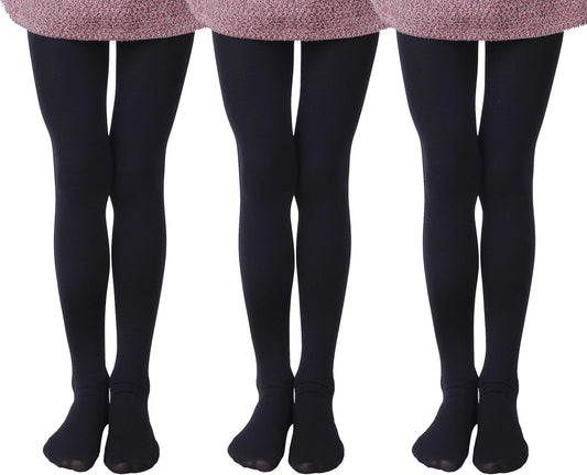EVERSWE 3 Pairs Pack Girls Microfiber Tights Multiple Colors