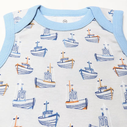 HonestBaby Short Sleeve and Tank Romper 100% Organic Cotton for Infant Baby and Toddler Boys