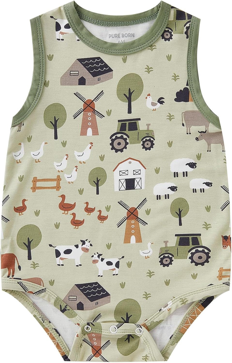 pureborn Baby Boys Girls Bodysuit Super Soft Cotton Romper 0-24 Months